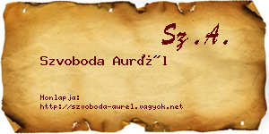 Szvoboda Aurél névjegykártya